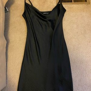 Black satin dress